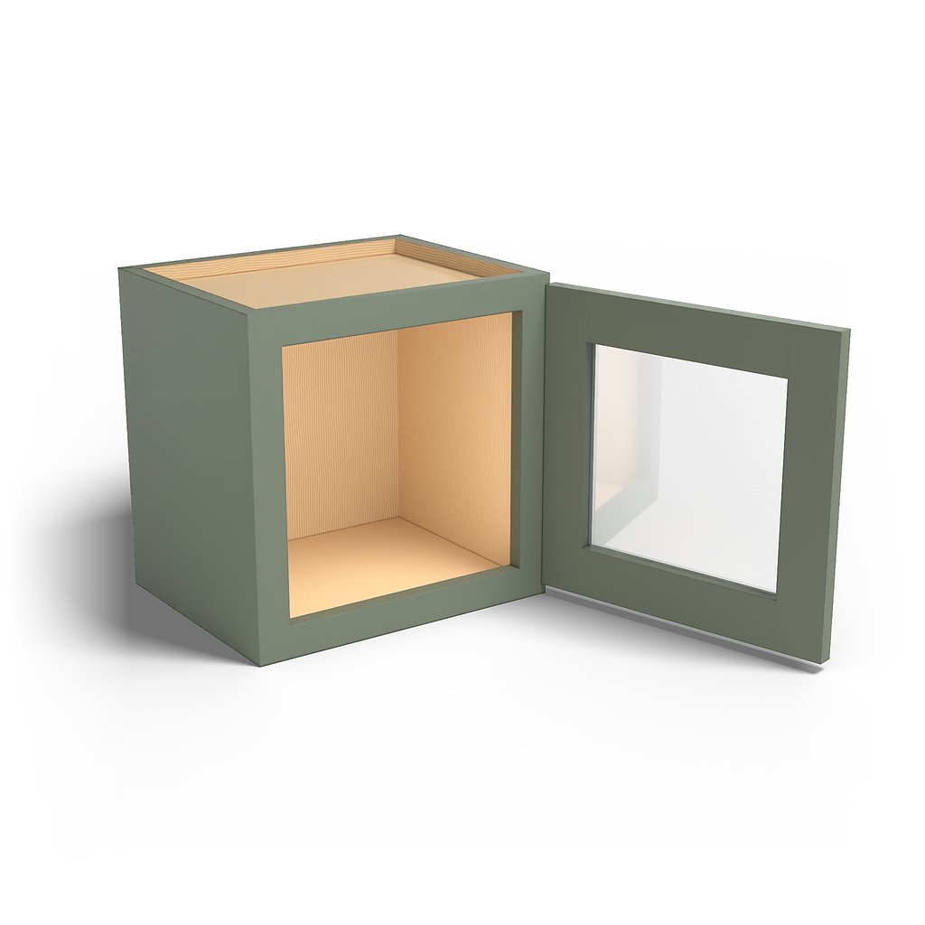 Special Order - 15" x 15" Wall Cabinet with Acrylic Mullion Door Forest Green - W1515GMD