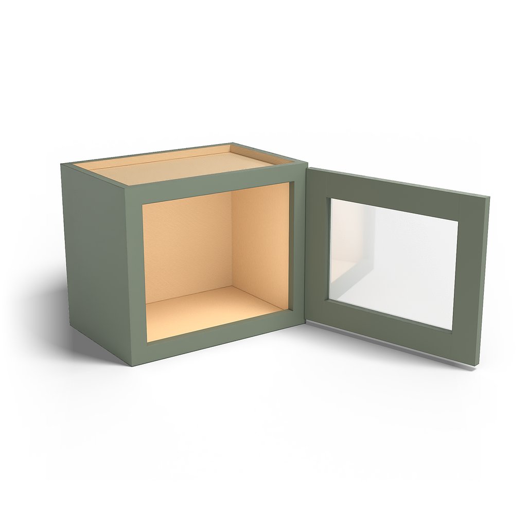 Special Order - 18" x 15" Wall Cabinet with Acrylic Mullion Door Forest Green - W1815GMD