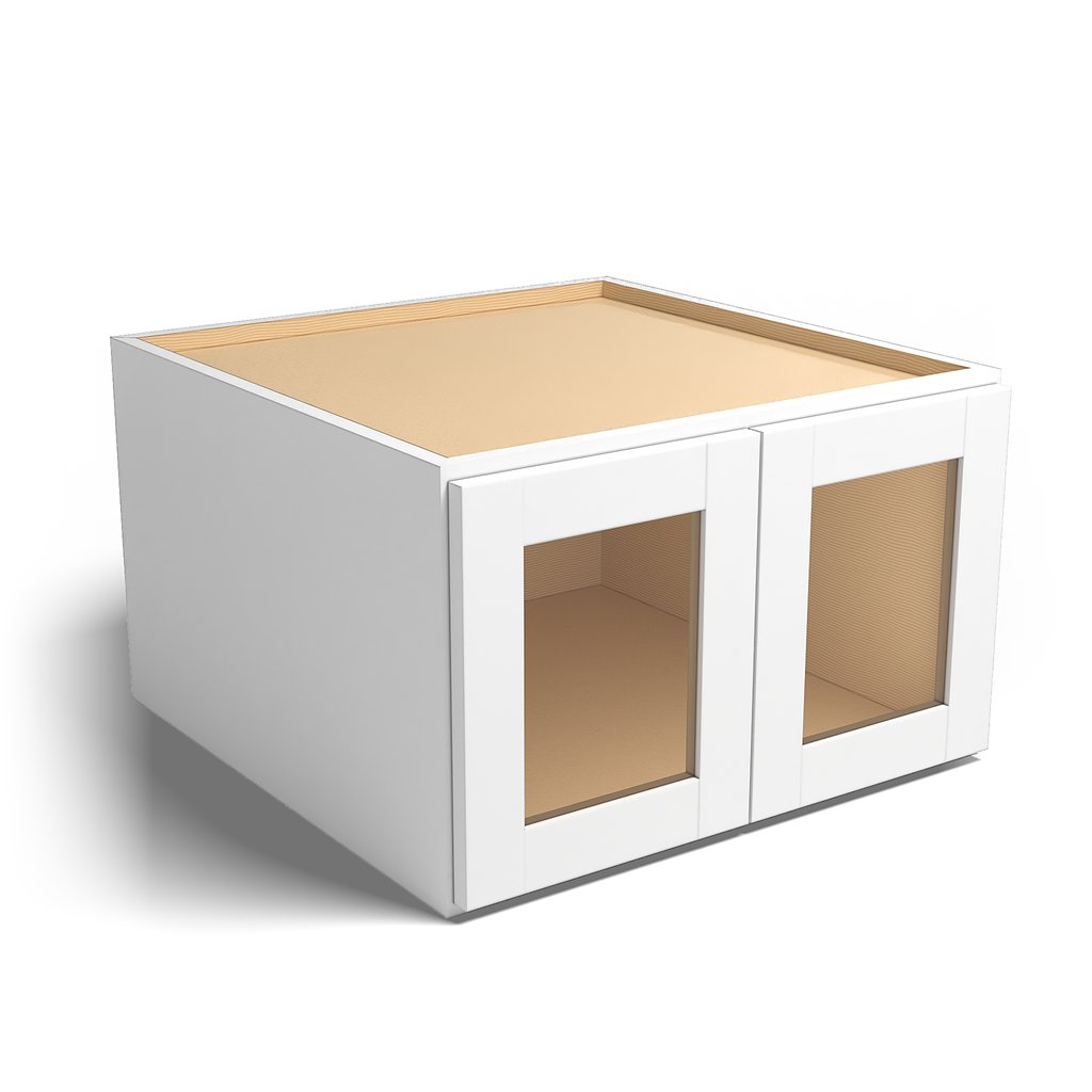 Special Order - 24" x 15" x 24" Wall Cabinet with Acrylic Mullion Doors Arcadia White Shaker - W241524GMD
