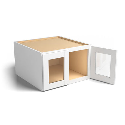 Special Order - 24" x 15" x 24" Wall Cabinet with Acrylic Mullion Doors Arcadia White Shaker - W241524GMD
