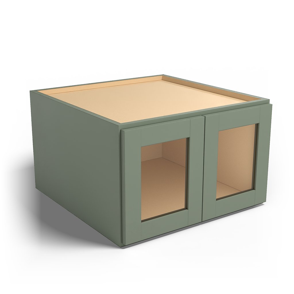Special Order - 24" x 15" x 24" Wall Cabinet with Acrylic Mullion Doors Forest Green - W241524GMD