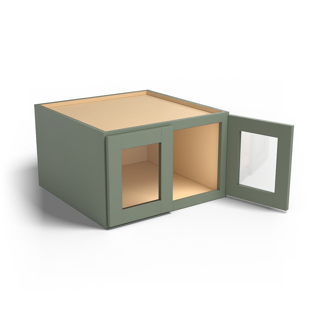 Special Order - 24" x 15" x 24" Wall Cabinet with Acrylic Mullion Doors Forest Green - W241524GMD