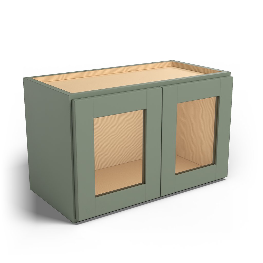Special Order - 24" x 15" Wall Cabinet with Acrylic Mullion Doors Forest Green - W2415GMD Forest Green GHI Special Order SPFRG Upper Wall Cabinets Wall Cabinets