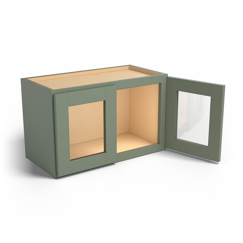 Special Order - 24" x 15" Wall Cabinet with Acrylic Mullion Doors Forest Green - W2415GMD Forest Green GHI Special Order SPFRG Upper Wall Cabinets Wall Cabinets