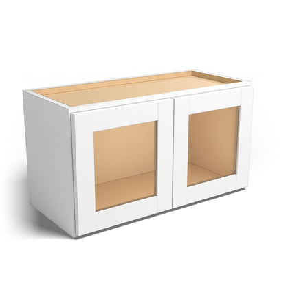 Special Order - 27" x 15" Wall Cabinet with Acrylic Mullion Doors Arcadia White Shaker - W2715GMD