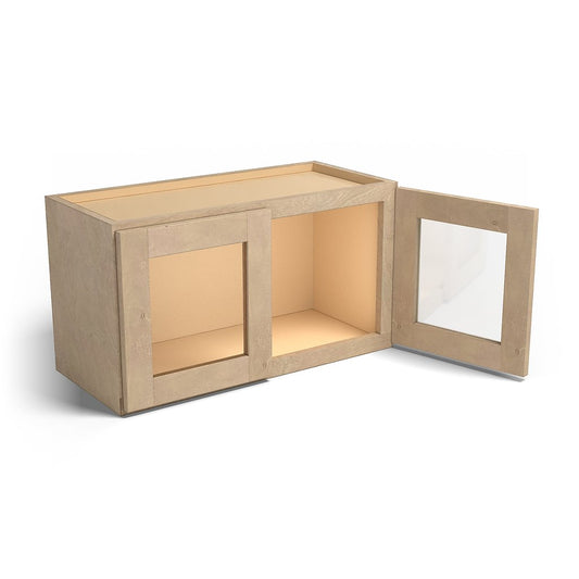 Special Order - 27" x 15" Wall Cabinet with Acrylic Mullion Doors Sonona Wheat - W2715GMD GHI Sonona Wheat Special Order SPSNW Upper Wall Cabinets Wall Cabinets