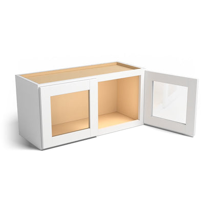Special Order - 30" x 15" Wall Cabinet with Acrylic Mullion Doors Arcadia White Shaker - W3015GMD