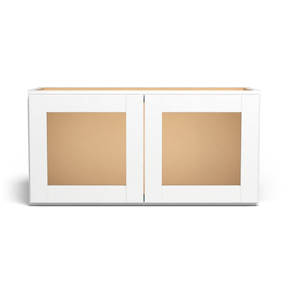 Special Order - 30" x 15" Wall Cabinet with Acrylic Mullion Doors Arcadia White Shaker - W3015GMD