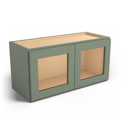 Special Order - 30" x 15" Wall Cabinet with Acrylic Mullion Doors Forest Green - W3015GMD Forest Green GHI Special Order SPFRG Upper Wall Cabinets Wall Cabinets