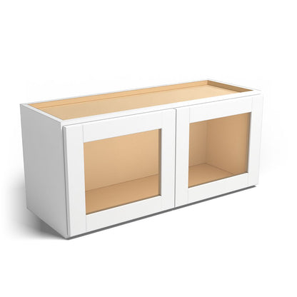 Special Order - 33" x 15" Wall Cabinet with Acrylic Mullion Doors Arcadia White Shaker - W3315GMD