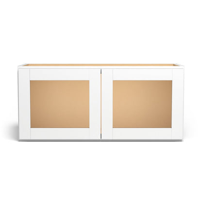 Special Order - 33" x 15" Wall Cabinet with Acrylic Mullion Doors Arcadia White Shaker - W3315GMD