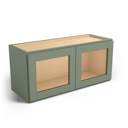 Special Order - 33" x 15" Wall Cabinet with Acrylic Mullion Doors Forest Green - W3315GMD Forest Green GHI Special Order SPFRG Upper Wall Cabinets Wall Cabinets