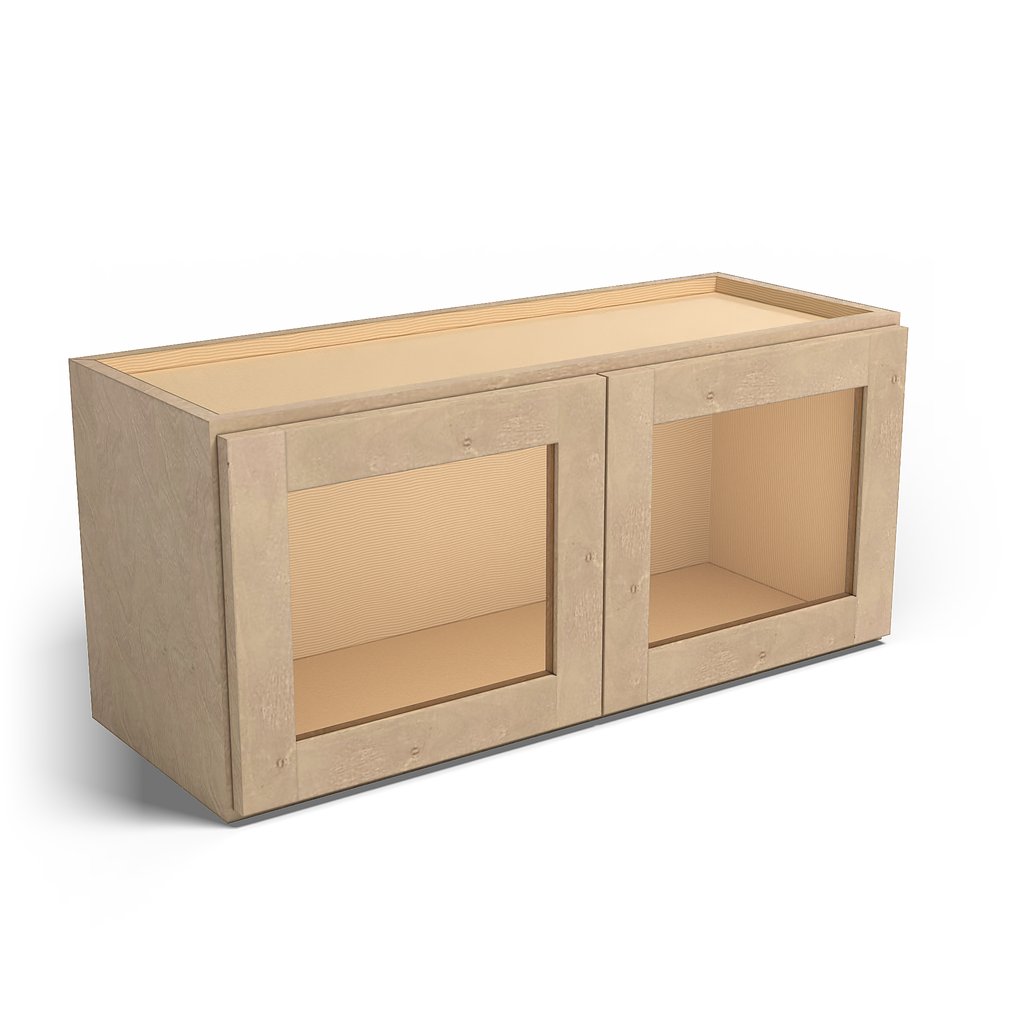 Special Order - 33" x 15" Wall Cabinet with Acrylic Mullion Doors Sonona Wheat - W3315GMD GHI Sonona Wheat Special Order SPSNW Upper Wall Cabinets Wall Cabinets