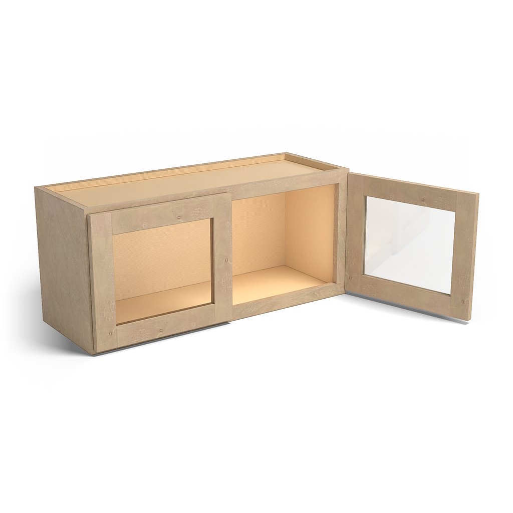 Special Order - 33" x 15" Wall Cabinet with Acrylic Mullion Doors Sonona Wheat - W3315GMD GHI Sonona Wheat Special Order SPSNW Upper Wall Cabinets Wall Cabinets
