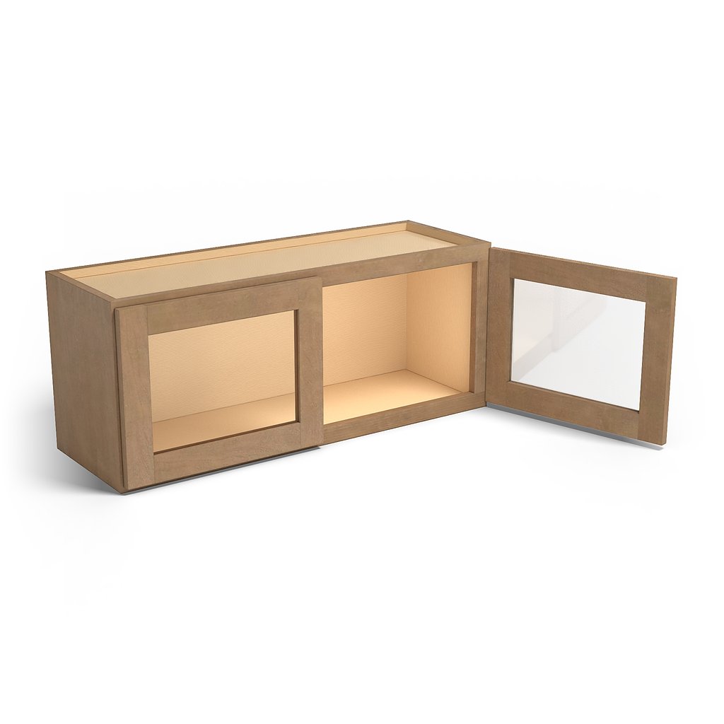 Special Order - 36" x 15" Wall Cabinet with Acrylic Mullion Doors Sonona Sand - W3615GMD GHI Sonona Sand Special Order SPSNS Upper Wall Cabinets Wall Cabinets