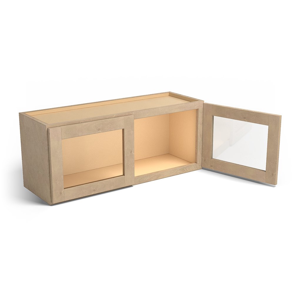 Special Order - 36" x 15" Wall Cabinet with Acrylic Mullion Doors Sonona Wheat - W3615GMD GHI Sonona Wheat Special Order SPSNW Upper Wall Cabinets Wall Cabinets