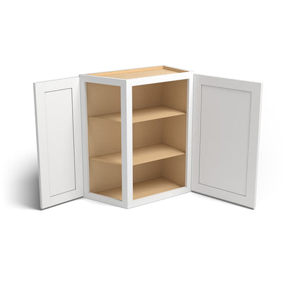 Special Order - 24" x 30" Wall Angle Corner Arcadia White Shaker - WAC2430 30" Wall Cabinets Arcadia White Corner Wall Cabinets GHI SPACW Special Order Wall Cabinets