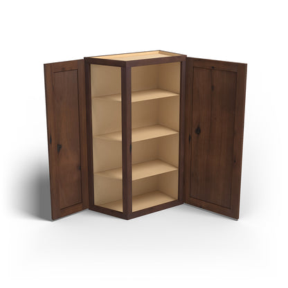 Special Order - 24" x 42" Wall Angle Corner Cabinet Rustic Walnut - WAC2442 42" Wall Cabinets Corner Wall Cabinets GHI Rustic Walnut Special Order SPRWS Wall Cabinets