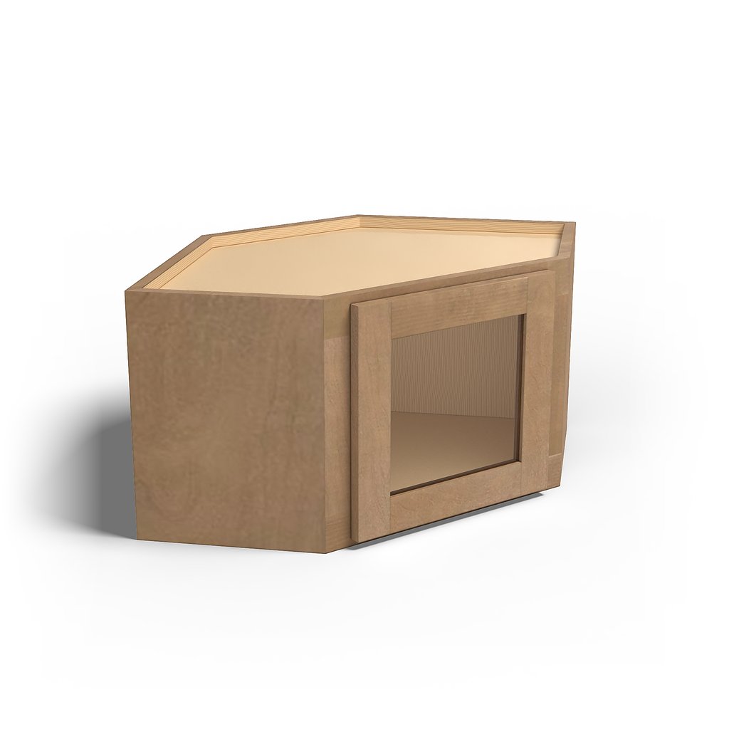 Special Order - 24" x 15" Wall Diagonal Corner Cabinet with Acrylic Mullion Door Sonona Sand - WDC2415GMD Corner Wall Cabinets GHI Sonona Sand Special Order SPSNS Wall Cabinets