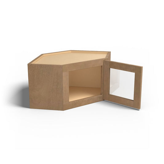Special Order - 24" x 15" Wall Diagonal Corner Cabinet with Acrylic Mullion Door Sonona Sand - WDC2415GMD Corner Wall Cabinets GHI published-all-channels Sonona Sand Special Order SPSNS Wall Cabinets