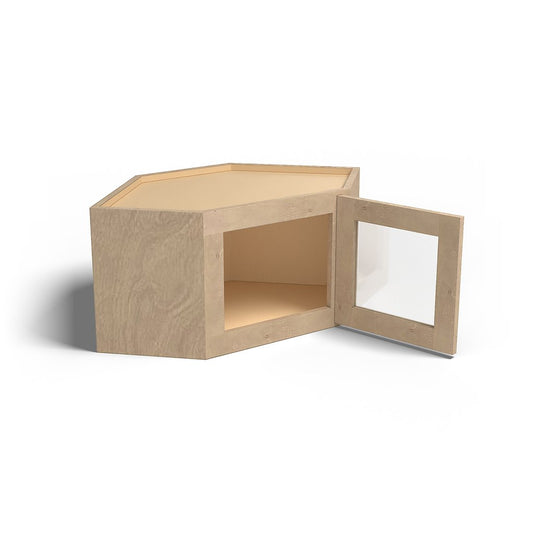 Special Order - 24" x 15" Wall Diagonal Corner Cabinet with Acrylic Mullion Door Sonona Wheat - WDC2415GMD Corner Wall Cabinets GHI Sonona Wheat Special Order SPSNW Wall Cabinets