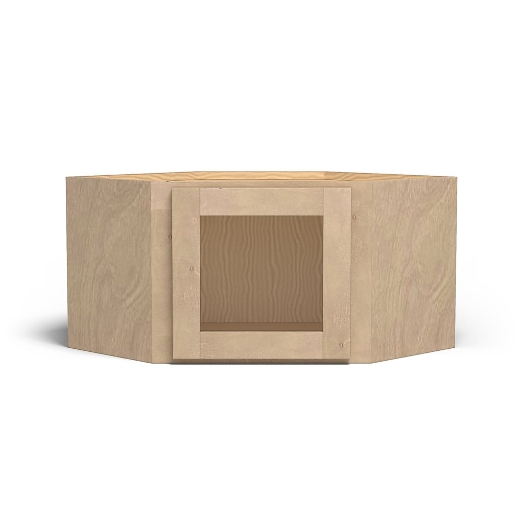 Special Order - 24" x 15" Wall Diagonal Corner Cabinet with Acrylic Mullion Door Sonona Wheat - WDC2415GMD Corner Wall Cabinets GHI Sonona Wheat Special Order SPSNW Wall Cabinets