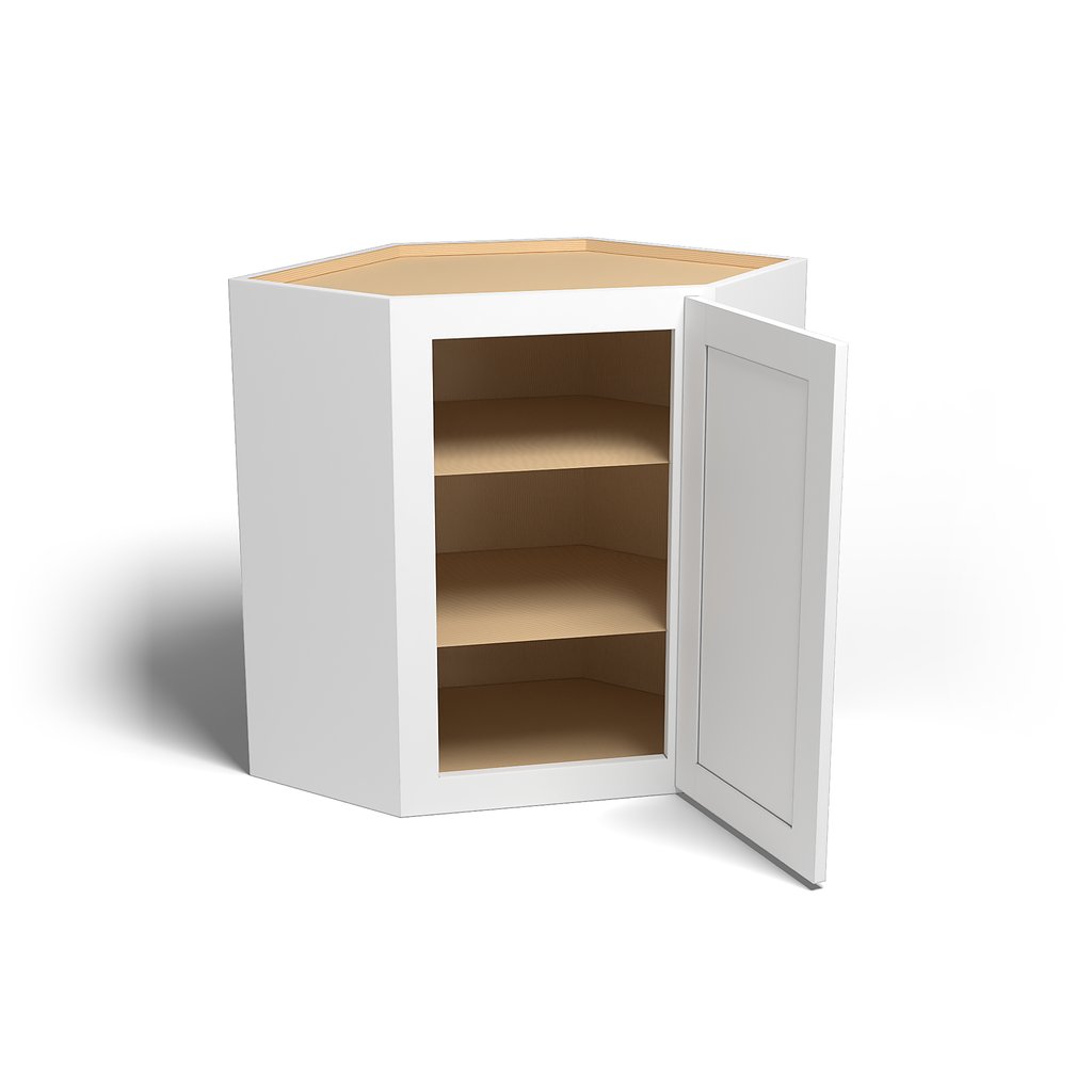 Special Order - 24" x 30" Wall Diagonal Corner Arcadia White Shaker - WDC2430 30" Wall Cabinets Arcadia White Corner Wall Cabinets GHI SPACW Special Order Wall Cabinets