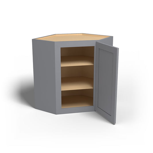 Special Order - 24" x 30" Wall Diagonal Corner Cabinet Pacific Gray - WDC2430 30" Wall Cabinets Corner Wall Cabinets GHI Pacific Gray Special Order SPPGS Wall Cabinets