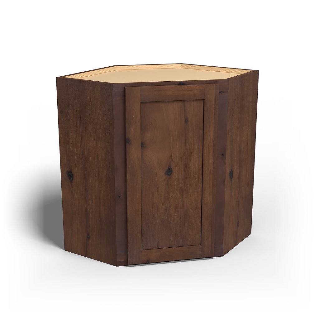 Special Order - 24" x 30" Wall Diagonal Corner Cabinet Rustic Walnut - WDC2430 30" Wall Cabinets Corner Wall Cabinets GHI Rustic Walnut Special Order SPRWS Wall Cabinets
