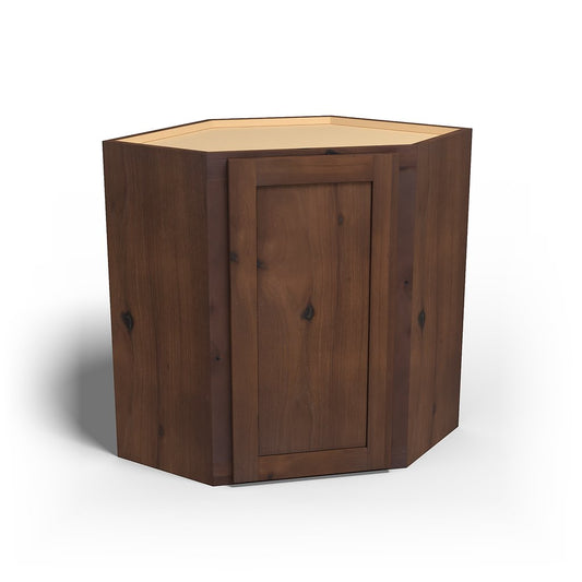 Special Order - 24" x 30" Wall Diagonal Corner Cabinet Rustic Walnut - WDC2430 30" Wall Cabinets Corner Wall Cabinets GHI Rustic Walnut Special Order SPRWS Wall Cabinets