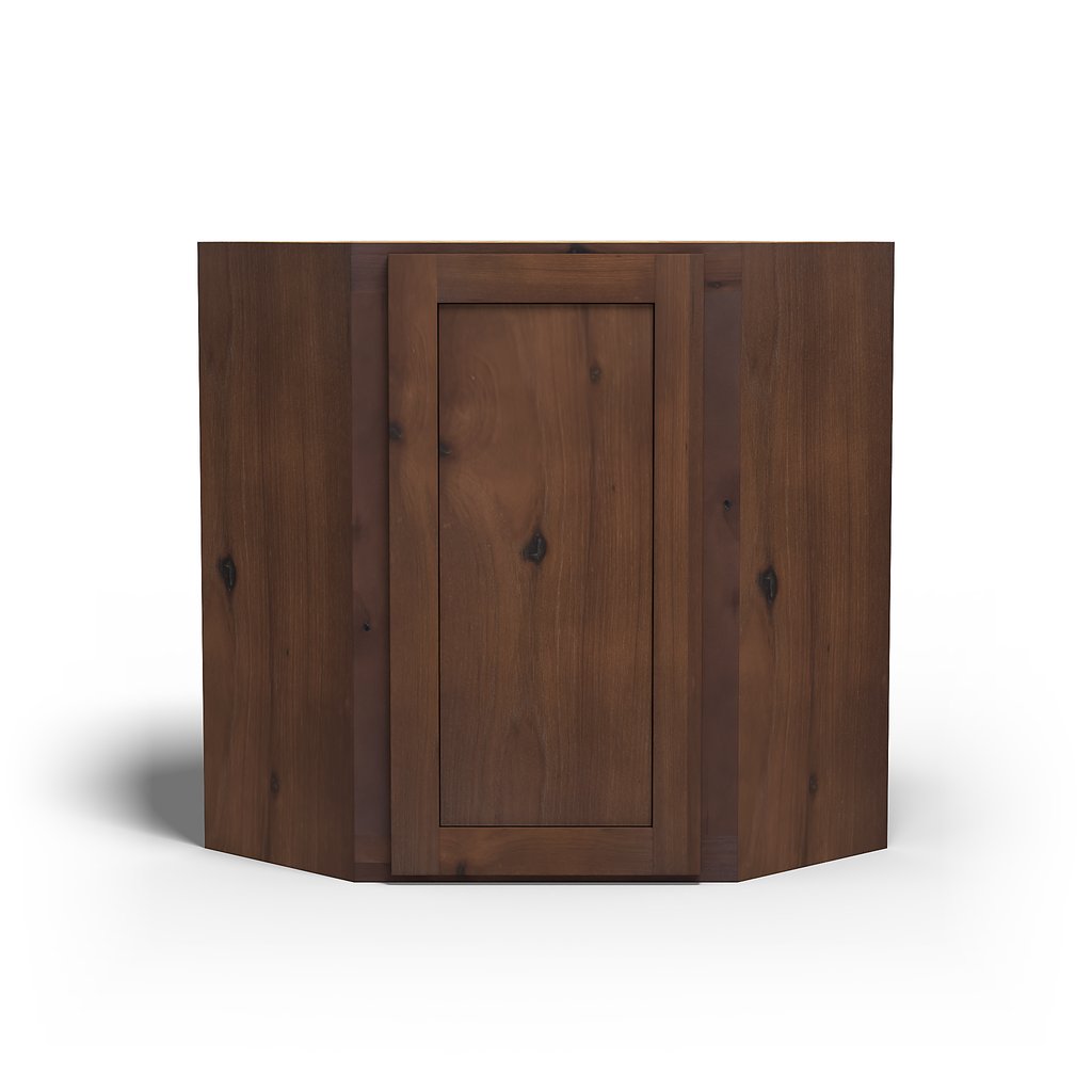 Special Order - 24" x 30" Wall Diagonal Corner Cabinet Rustic Walnut - WDC2430 30" Wall Cabinets Corner Wall Cabinets GHI Rustic Walnut Special Order SPRWS Wall Cabinets