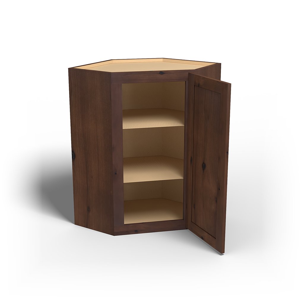 Special Order - 24" x 36" Wall Diagonal Corner Cabinet Rustic Walnut - WDC2436 36" Wall Cabinets Corner Wall Cabinets GHI Rustic Walnut Special Order SPRWS Wall Cabinets