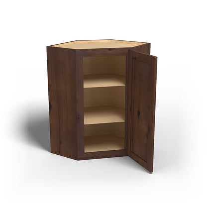 Special Order - 24" x 36" Wall Diagonal Corner Cabinet Rustic Walnut - WDC2436 36" Wall Cabinets Corner Wall Cabinets GHI Rustic Walnut Special Order SPRWS Wall Cabinets