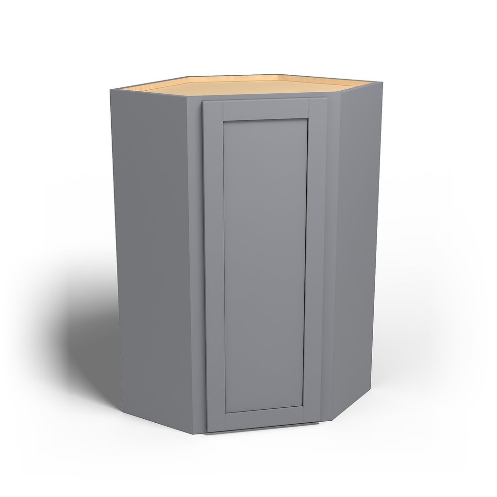 Special Order - 24" x 42" Wall Diagonal Corner Cabinet Pacific Gray - WDC2442 42" Wall Cabinets Corner Wall Cabinets GHI Pacific Gray Special Order SPPGS Wall Cabinets