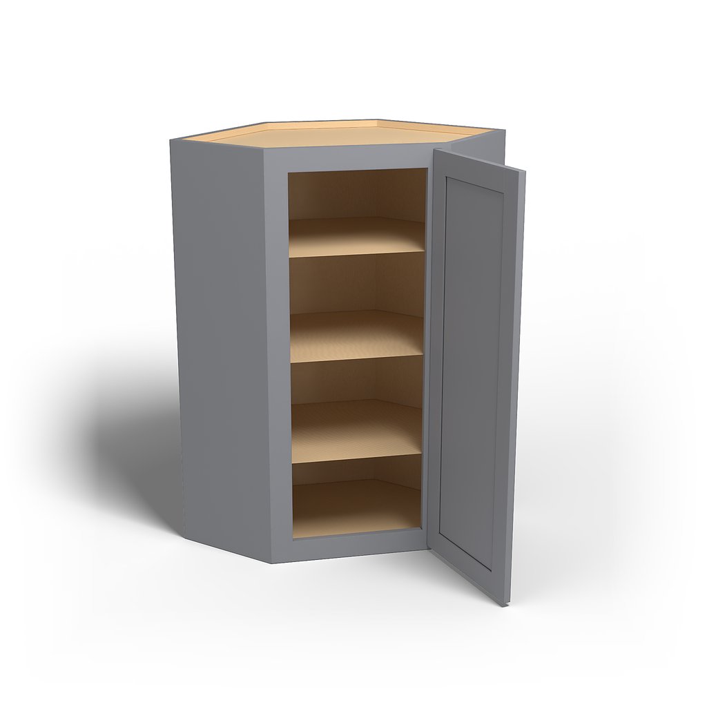 Special Order - 24" x 42" Wall Diagonal Corner Cabinet Pacific Gray - WDC2442 42" Wall Cabinets Corner Wall Cabinets GHI Pacific Gray Special Order SPPGS Wall Cabinets