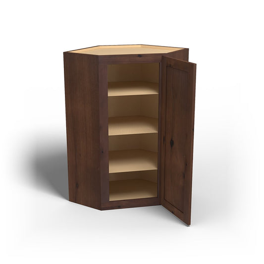 Special Order - 24" x 42" Wall Diagonal Corner Cabinet Rustic Walnut - WDC2442 42" Wall Cabinets Corner Wall Cabinets GHI Rustic Walnut Special Order SPRWS Wall Cabinets