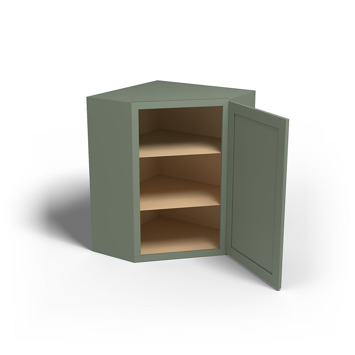 Special Order - 27" x 36" Wall Diagonal Corner Cabinet Forest Green - WDC2736