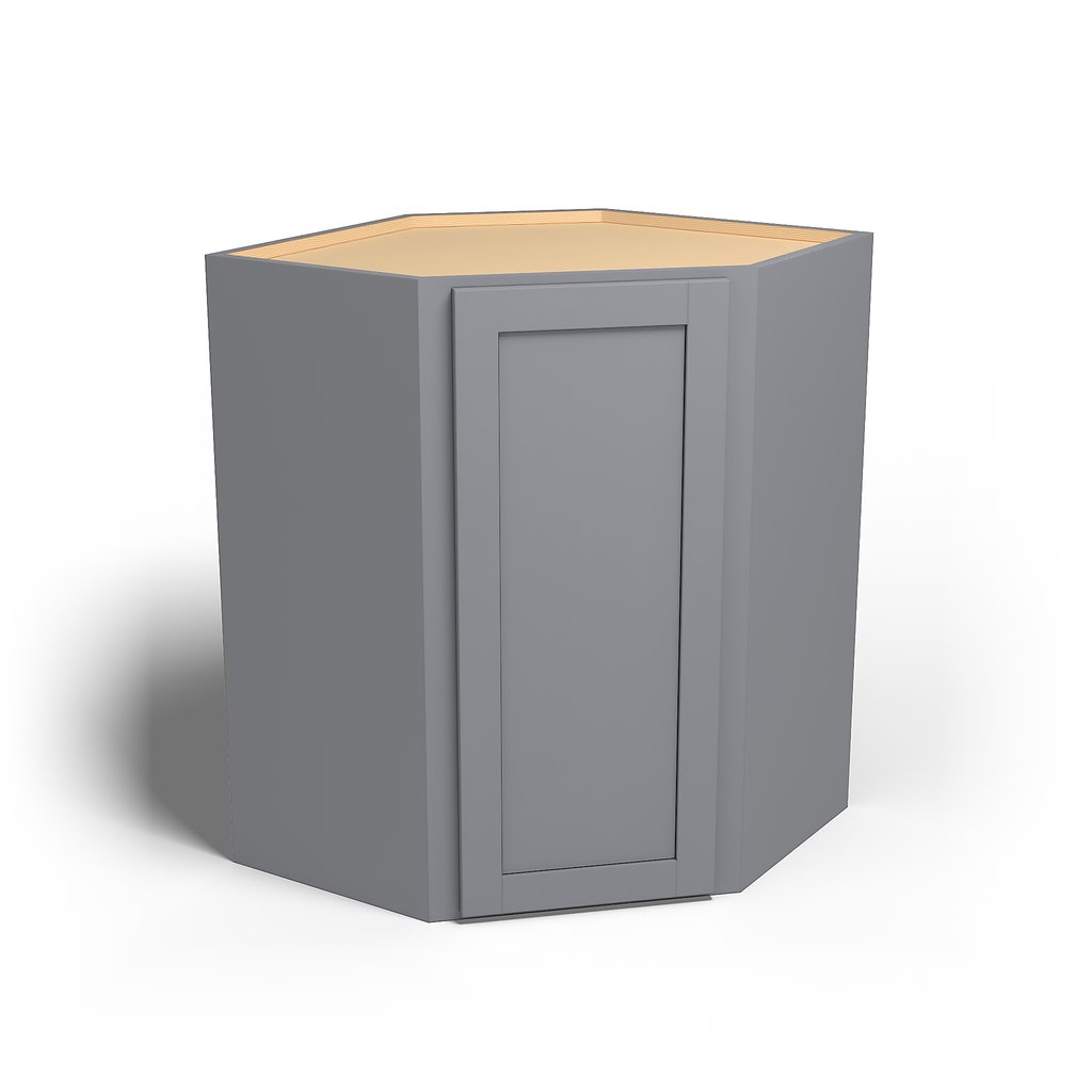 Special Order - 27" x 36" Wall Diagonal Corner Cabinet Pacific Gray - WDC2736 36" Wall Cabinets Corner Wall Cabinets GHI Pacific Gray Special Order SPPGS Wall Cabinets
