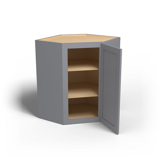 Special Order - 27" x 36" Wall Diagonal Corner Cabinet Pacific Gray - WDC2736 36" Wall Cabinets Corner Wall Cabinets GHI Pacific Gray Special Order SPPGS Wall Cabinets