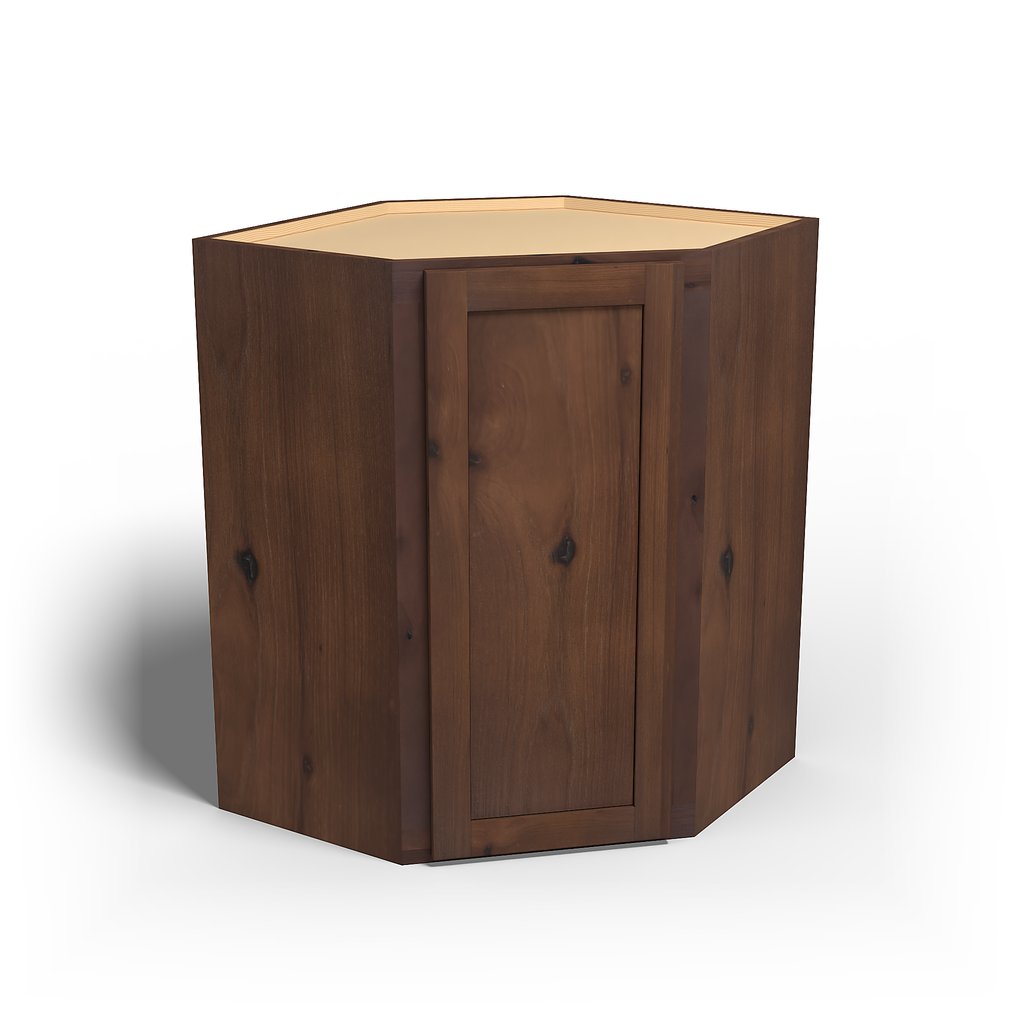 Special Order - 27" x 36" Wall Diagonal Corner Cabinet Rustic Walnut - WDC2736 36" Wall Cabinets Corner Wall Cabinets GHI Rustic Walnut Special Order SPRWS Wall Cabinets