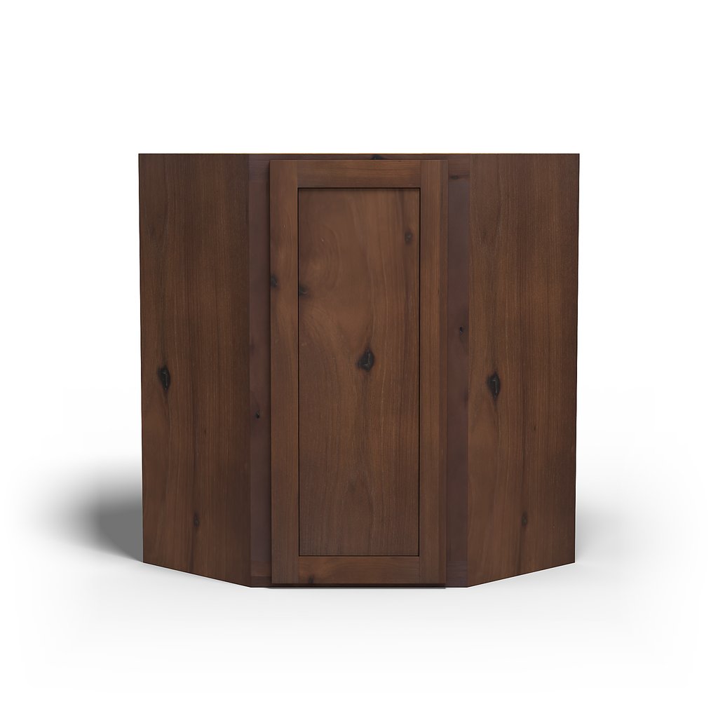 Special Order - 27" x 36" Wall Diagonal Corner Cabinet Rustic Walnut - WDC2736 36" Wall Cabinets Corner Wall Cabinets GHI Rustic Walnut Special Order SPRWS Wall Cabinets