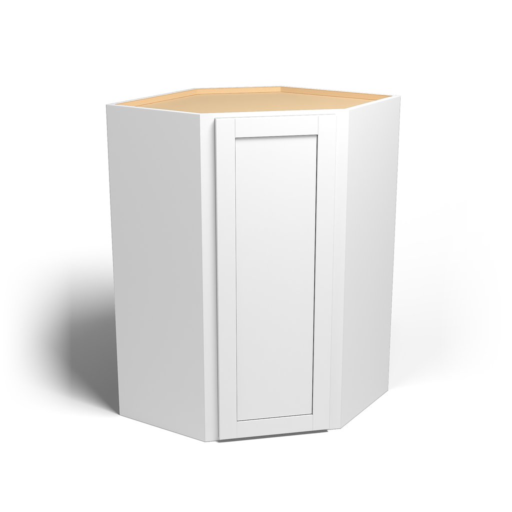 Special Order - 27" x 42" Wall Diagonal Corner Arcadia White Shaker - WDC2742 42" Wall Cabinets Arcadia White Corner Wall Cabinets GHI SPACW Special Order Wall Cabinets