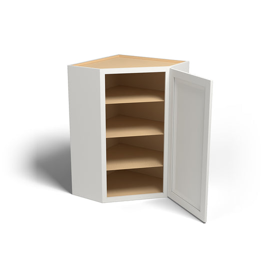 Special Order - 27" x 42" Wall Diagonal Corner Cabinet Newport White - WDC2742 42" Wall Cabinets Corner Wall Cabinets GHI Newport White Special Order SPNPW Wall Cabinets