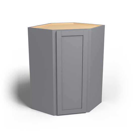 Special Order - 27" x 42" Wall Diagonal Corner Cabinet Pacific Gray - WDC2742 42" Wall Cabinets Corner Wall Cabinets GHI Pacific Gray Special Order SPPGS Wall Cabinets