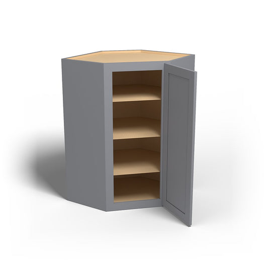 Special Order - 27" x 42" Wall Diagonal Corner Cabinet Pacific Gray - WDC2742 42" Wall Cabinets Corner Wall Cabinets GHI Pacific Gray Special Order SPPGS Wall Cabinets
