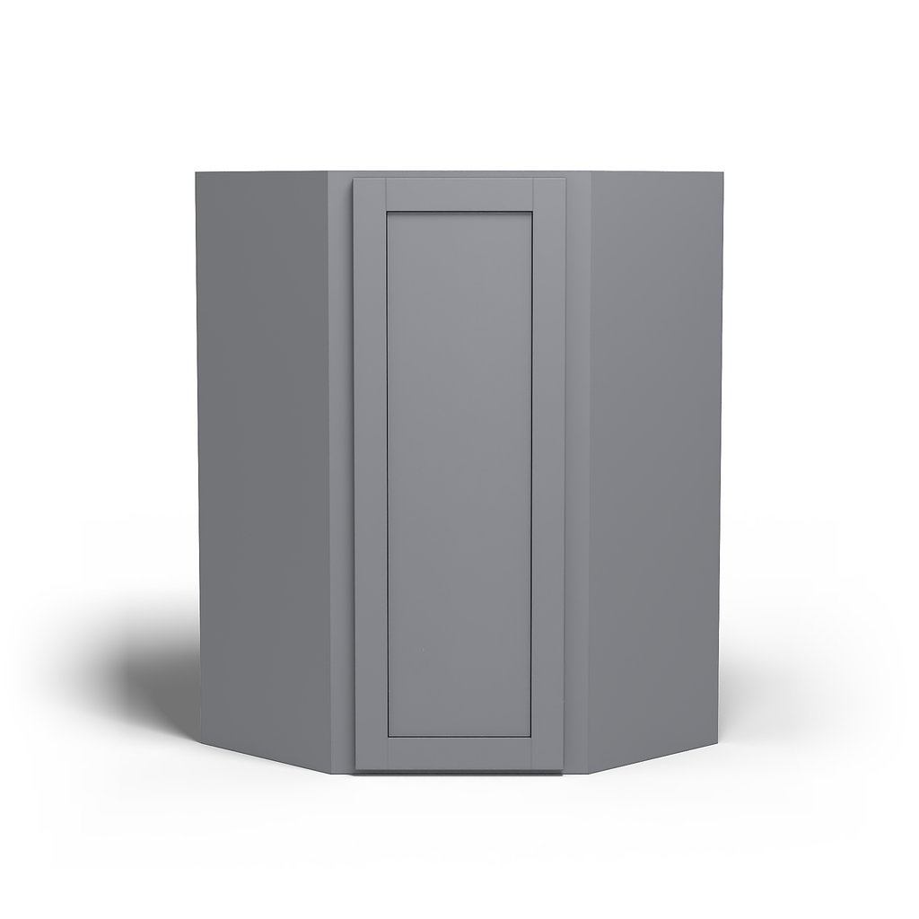 Special Order - 27" x 42" Wall Diagonal Corner Cabinet Pacific Gray - WDC2742 42" Wall Cabinets Corner Wall Cabinets GHI Pacific Gray Special Order SPPGS Wall Cabinets