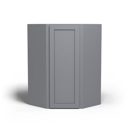 Special Order - 27" x 42" Wall Diagonal Corner Cabinet Pacific Gray - WDC2742 42" Wall Cabinets Corner Wall Cabinets GHI Pacific Gray Special Order SPPGS Wall Cabinets