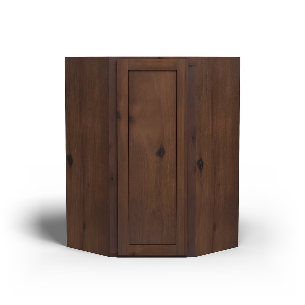 Special Order - 27" x 42" Wall Diagonal Corner Cabinet Rustic Walnut - WDC2742 42" Wall Cabinets Corner Wall Cabinets GHI Rustic Walnut Special Order SPRWS Wall Cabinets