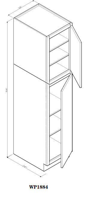 Special Order - 18" x 84" Wall Pantry Newport White - WP1884 Newport White GHI Pantries Special Order SPNPW