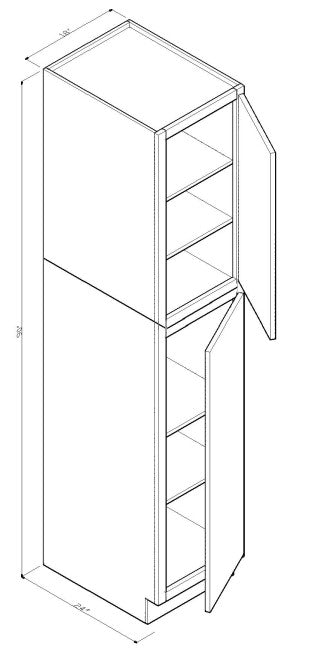 Special Order - 18" x 90" Wall Pantry Arcadia Linen Shaker - WP1890 Arcadia Linen GHI Pantries Special Order